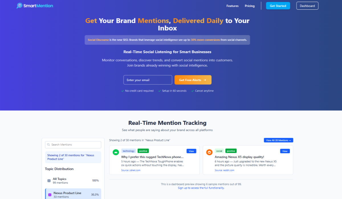 SmartMention Screenshot